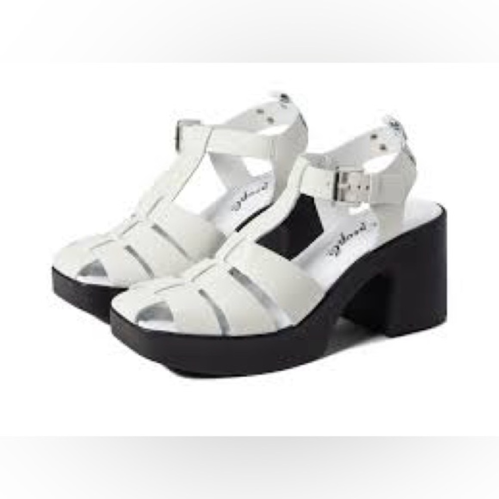 Free People White pacific platform fishermen heel sandals size 11